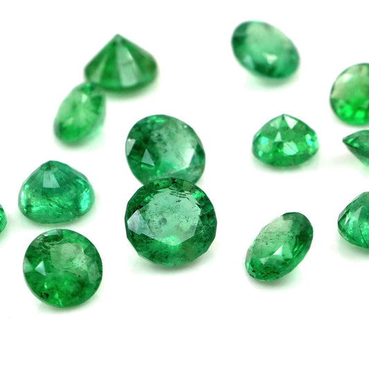 Natural Zambian Emerald Calibrated Rounds | 3mm & 3.5mm