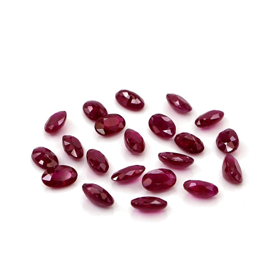 Natural Untreated Burma Ruby Calibrated Ovals | 3x5mm & 4x6mm