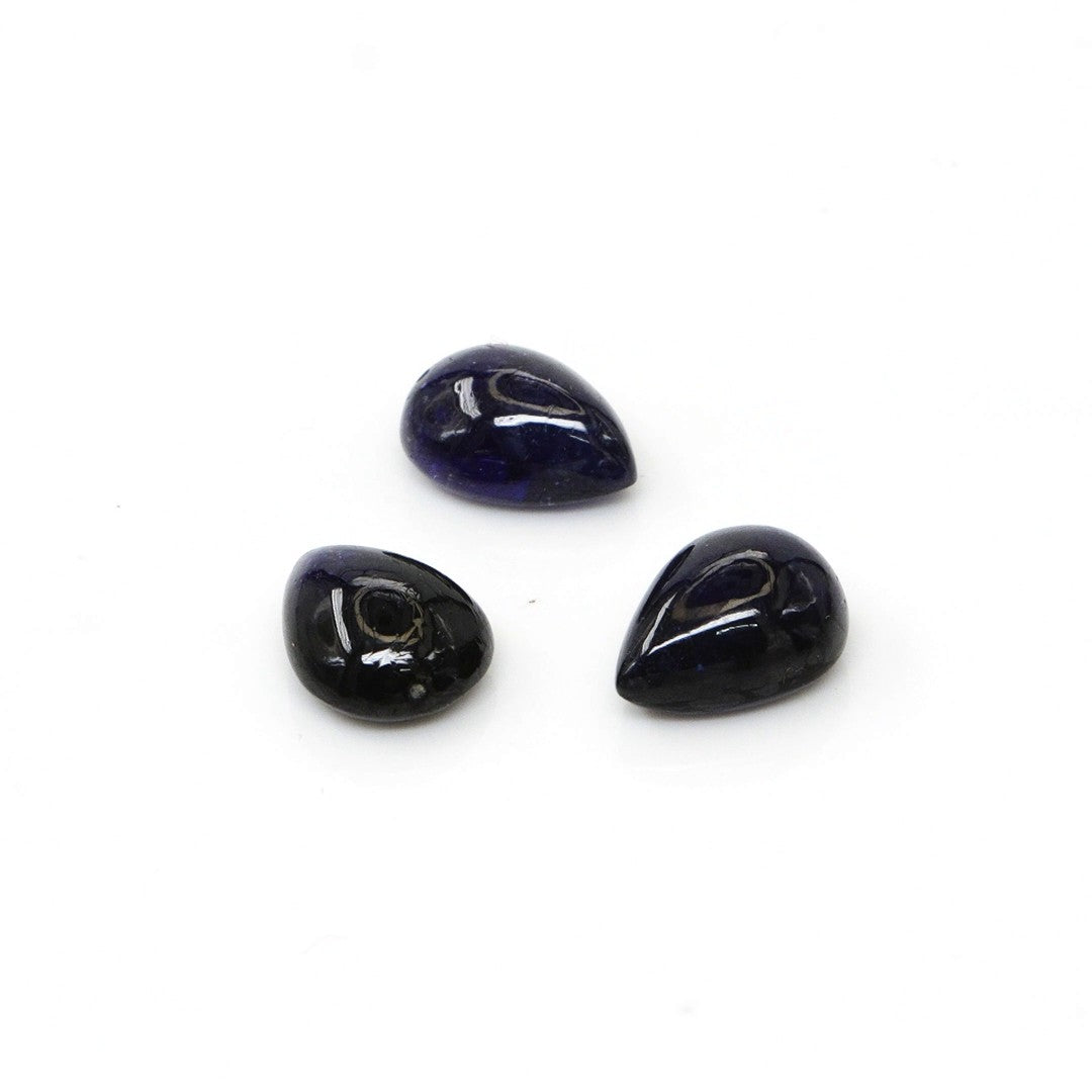 Natural Bangkok Blue Sapphire Calibrated Cabochon Pears | 7x9mm & 7x8mm