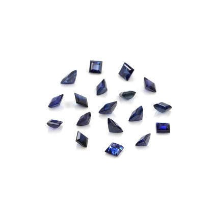 Natural Untreated Blue Sapphire Calibrated Squares | 3mm & 3.5mm