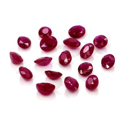 Natural Untreated Burma Ruby Calibrated Ovals | 3x4mm & 4x5mm