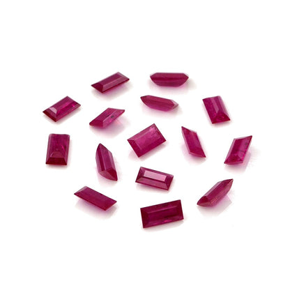 Natural Untreated Mozambique Ruby Calibrated Baguettes | 2x4mm & 2.5x5mm