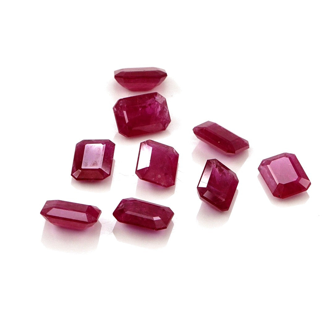 Natural Untreated Mozambique Ruby Calibrated Octagons | 5x7mm & 6x8mm