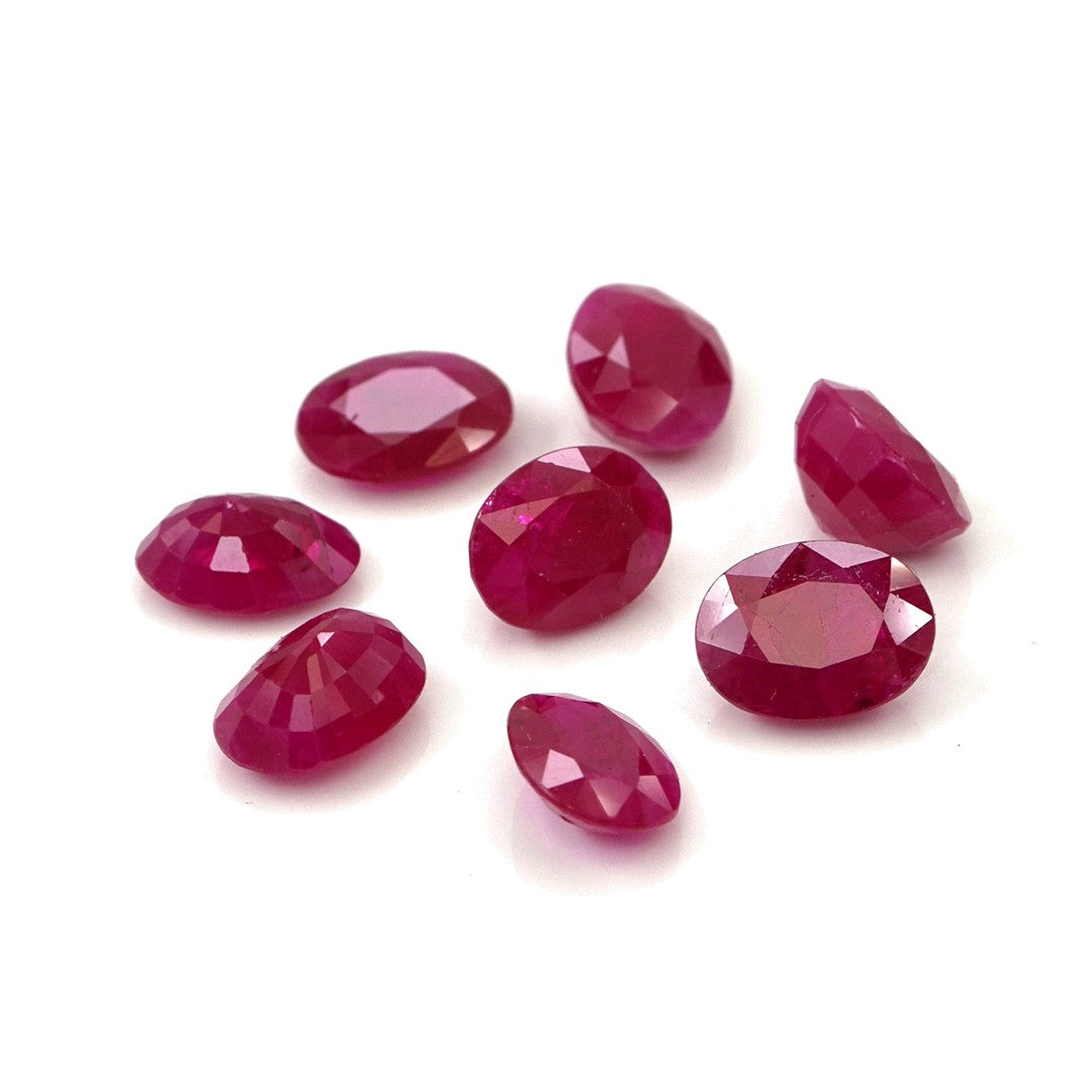 Natural Untreated Burma Ruby Calibrated Ovals | 5x7mm & 6x8mm