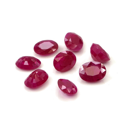 Natural Untreated Burma Ruby Calibrated Ovals | 5x7mm & 6x8mm