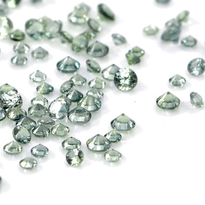Natural Untreated Green Sapphire Calibrated Rounds | 1mm & 1.5mm