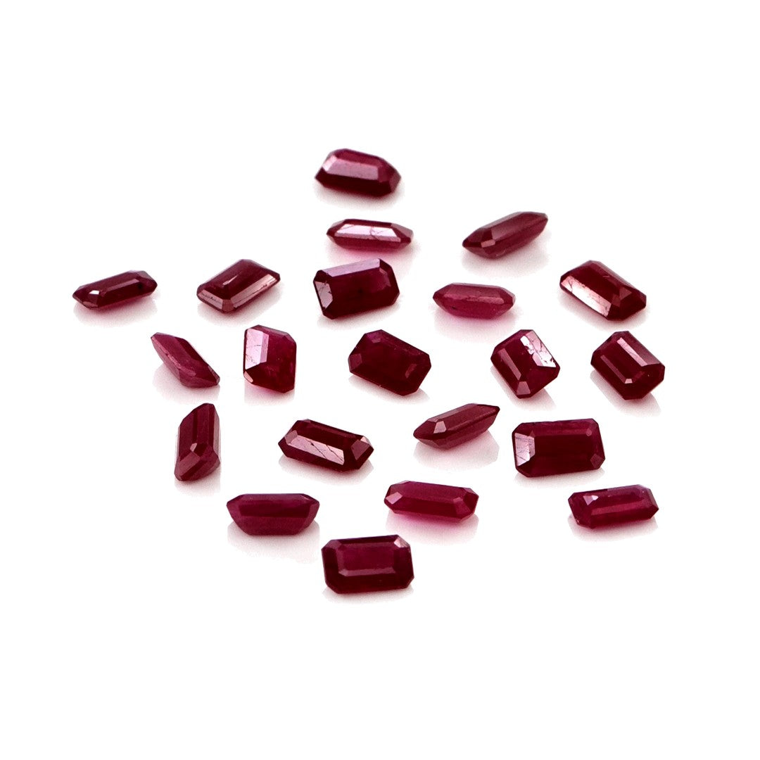 Natural Untreated Mozambique Ruby Calibrated Octagons | 3x5mm & 4x6mm