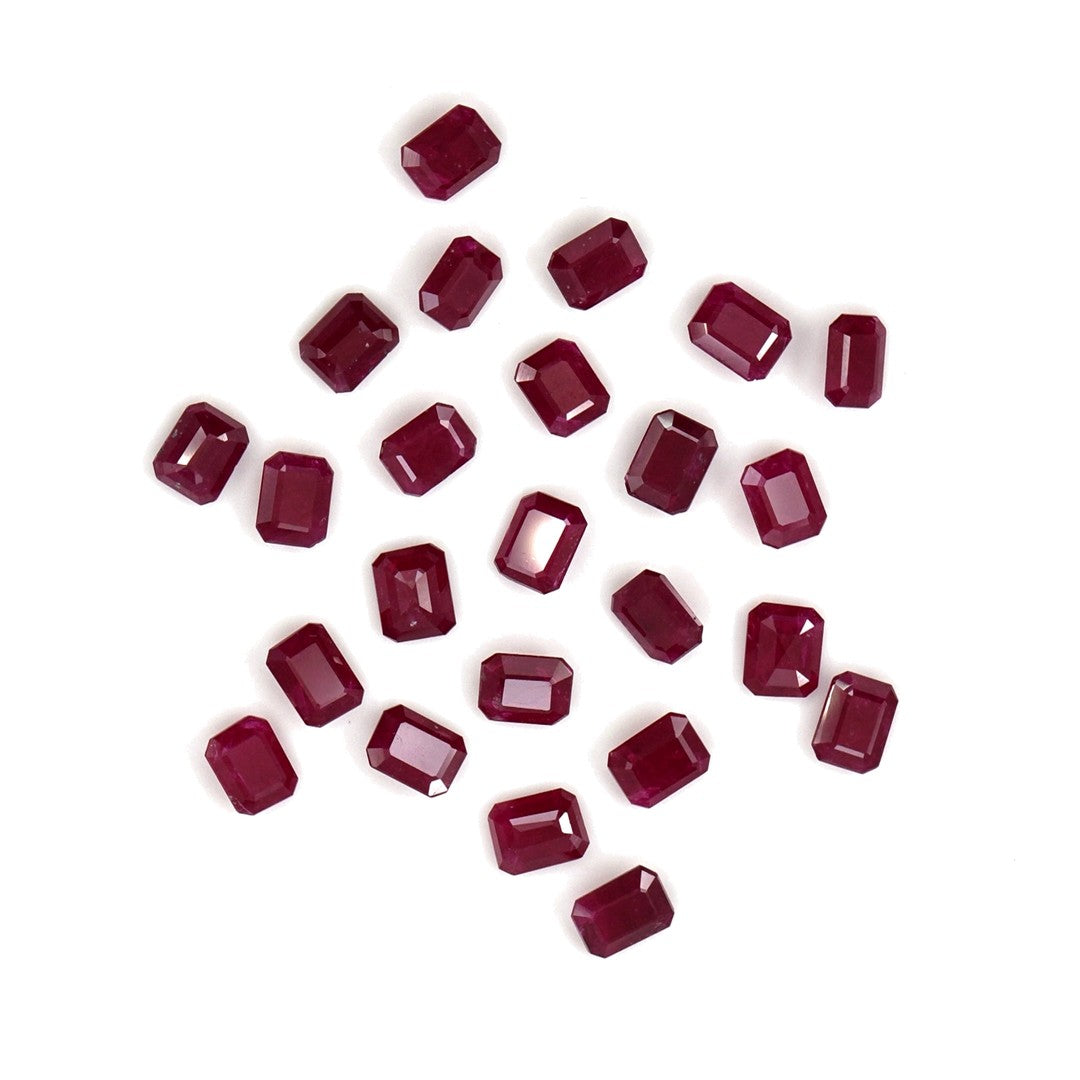 Natural Untreated Mozambique Ruby Calibrated Octagons | 3x4mm & 4x5mm