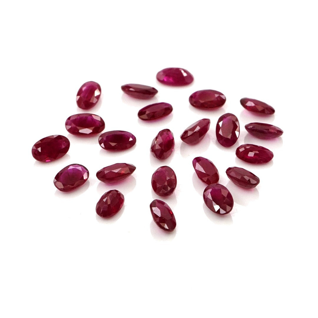 Natural Untreated Burma Ruby Calibrated Ovals | 3x5mm & 4x6mm