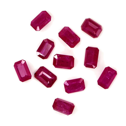 Natural Untreated Mozambique Ruby Calibrated Octagons | 5x7mm & 6x8mm