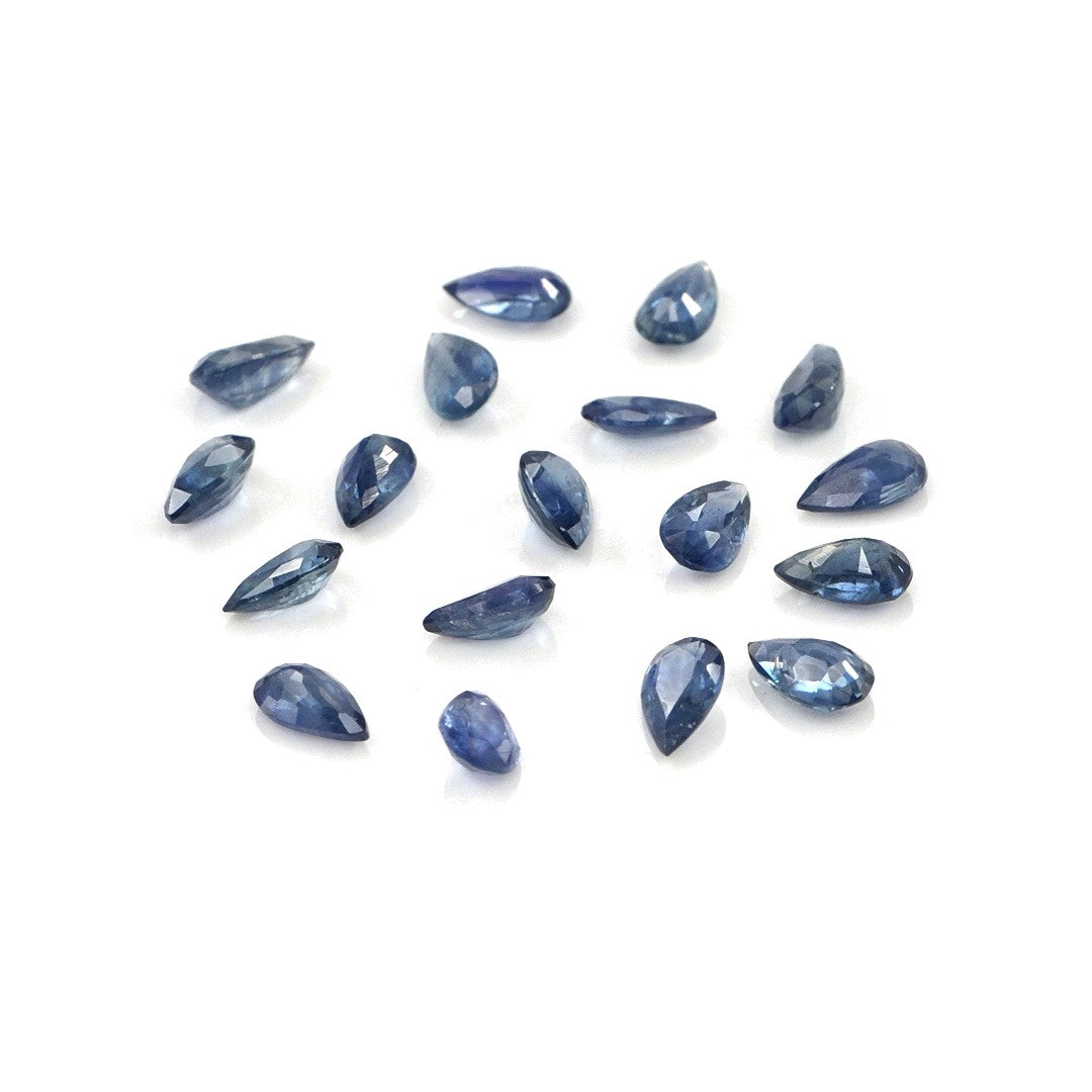 Natural Untreated Blue Sapphire Calibrated Pears | 3x5mm & 4x6mm