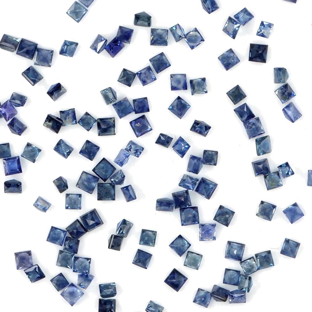 Natural Untreated Blue Sapphire Calibrated Squares | 2mm & 2.5mm