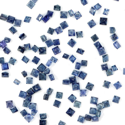 Natural Untreated Blue Sapphire Calibrated Squares | 2mm & 2.5mm