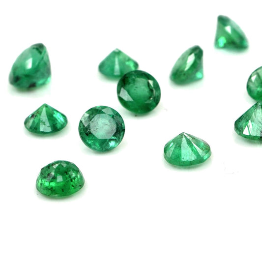 Natural Zambian Emerald Calibrated Rounds | 5mm & 6mm
