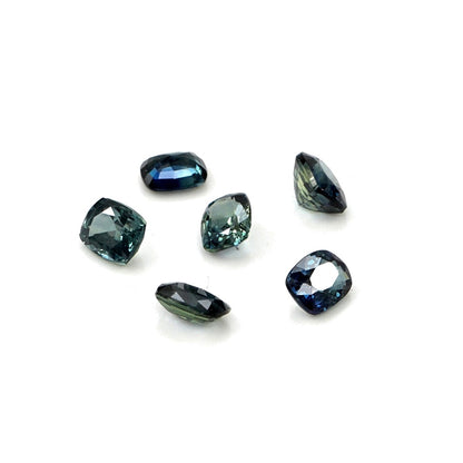 Natural Untreated Australian Teal Sapphire Calibrated Long Cushion | 3x4mm & 4x5mm