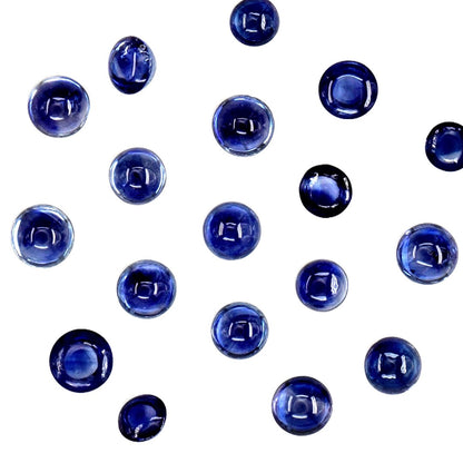 Natural Untreated Blue Sapphire Calibrated Cabochon Rounds | 3mm & 3.5mm