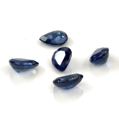 Natural Untreated Blue Sapphire Calibrated Pears | 3x4mm & 4x5mm