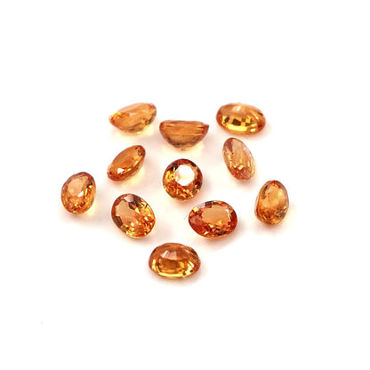 Natural Untreated Orange Sapphire Calibrated Ovals | 3x4mm & 4x5mm