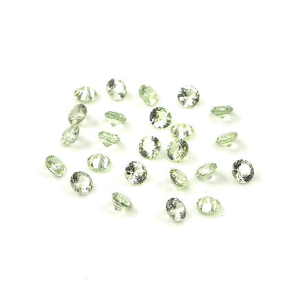 Natural Untreated Green Sapphire Calibrated Rounds | 2mm & 2.5mm