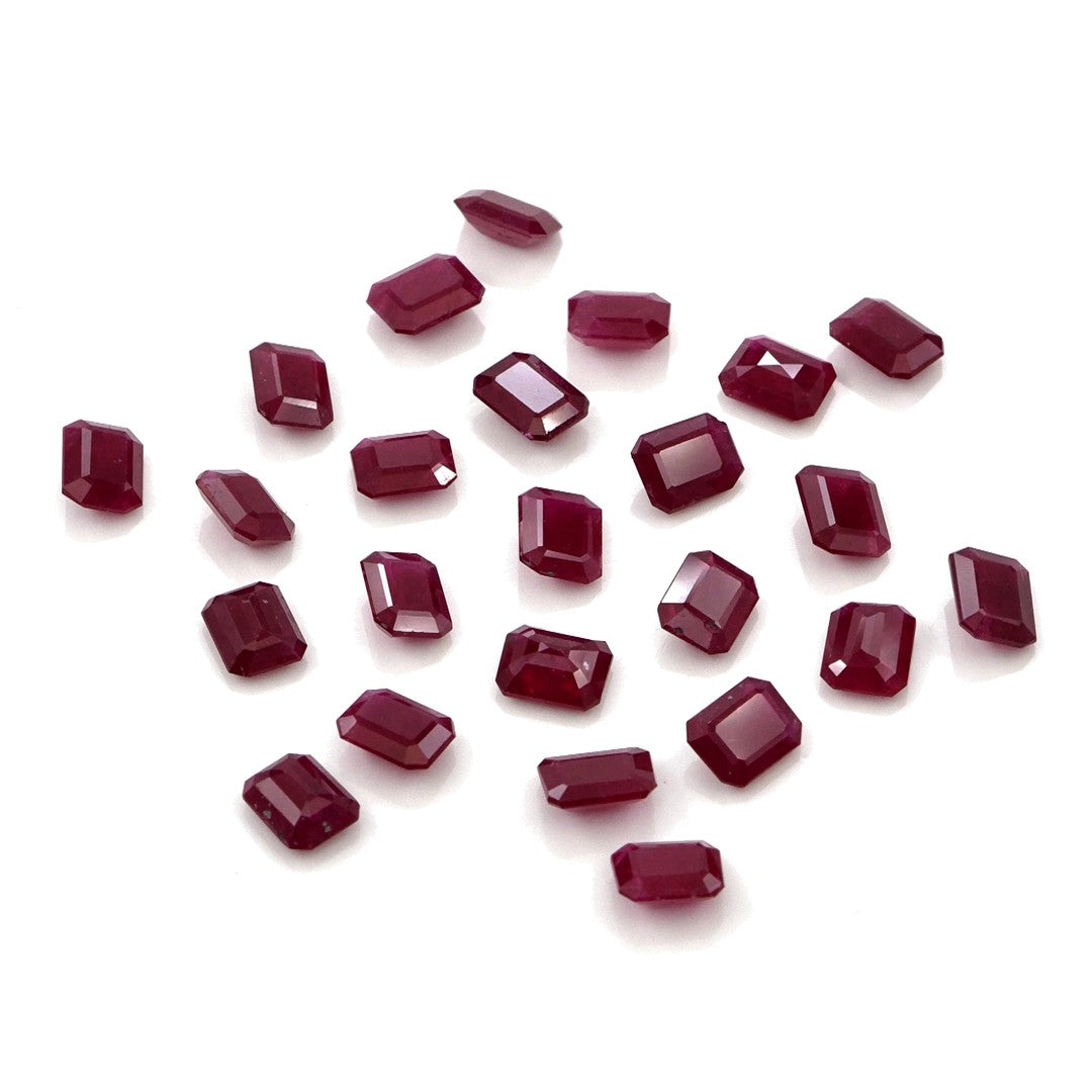 Natural Untreated Mozambique Ruby Calibrated Octagons | 3x4mm & 4x5mm