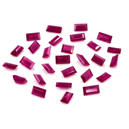 Natural Untreated Mozambique Ruby Calibrated Baguettes | 2x4mm & 2.5x5mm