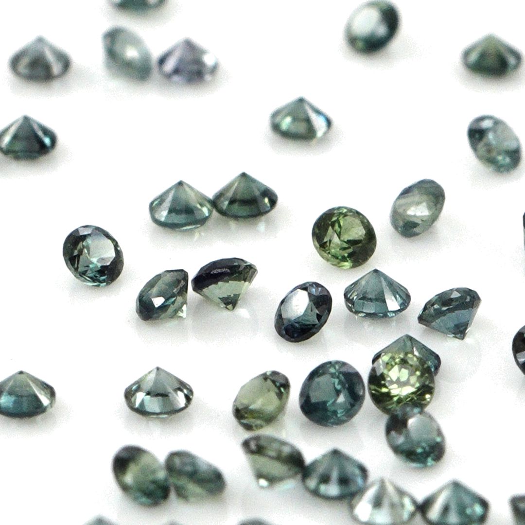 Natural Untreated Teal Sapphire Calibrated Rounds | 2mm & 2.5mm