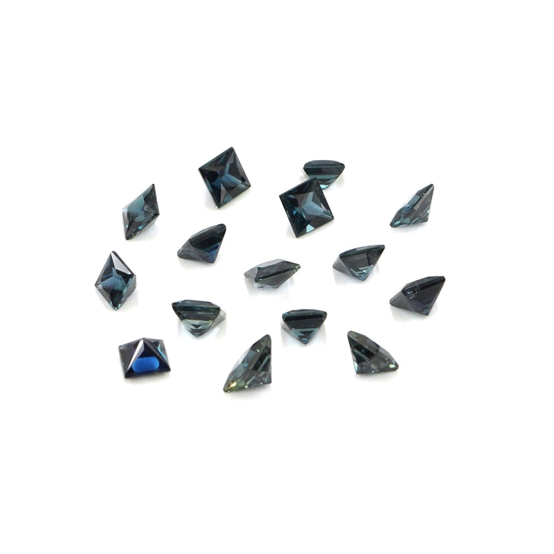 Natural Untreated Blue Sapphire Calibrated Squares | 3mm & 3.5mm