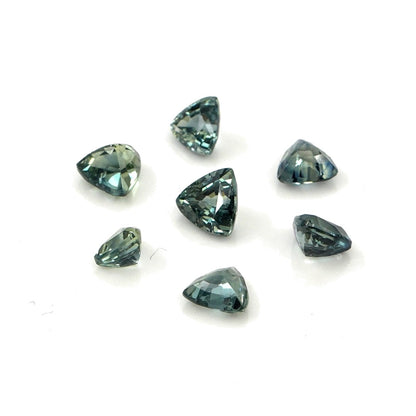 Natural Untreated Australian Teal Sapphire Calibrated Trillions | 4mm & 4.5mm