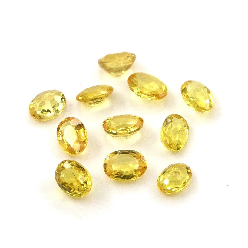 Natural Untreated Yellow Sapphire Calibrated Ovals | 3x4mm & 4x5mm