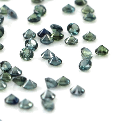 Natural Untreated Teal Sapphire Calibrated Rounds | 2mm & 2.5mm