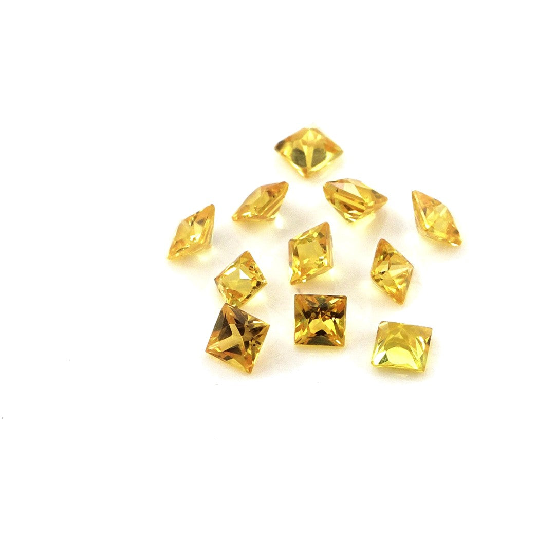 Natural Untreated Yellow Sapphire Calibrated Squares | 2.5mm & 2.75mm