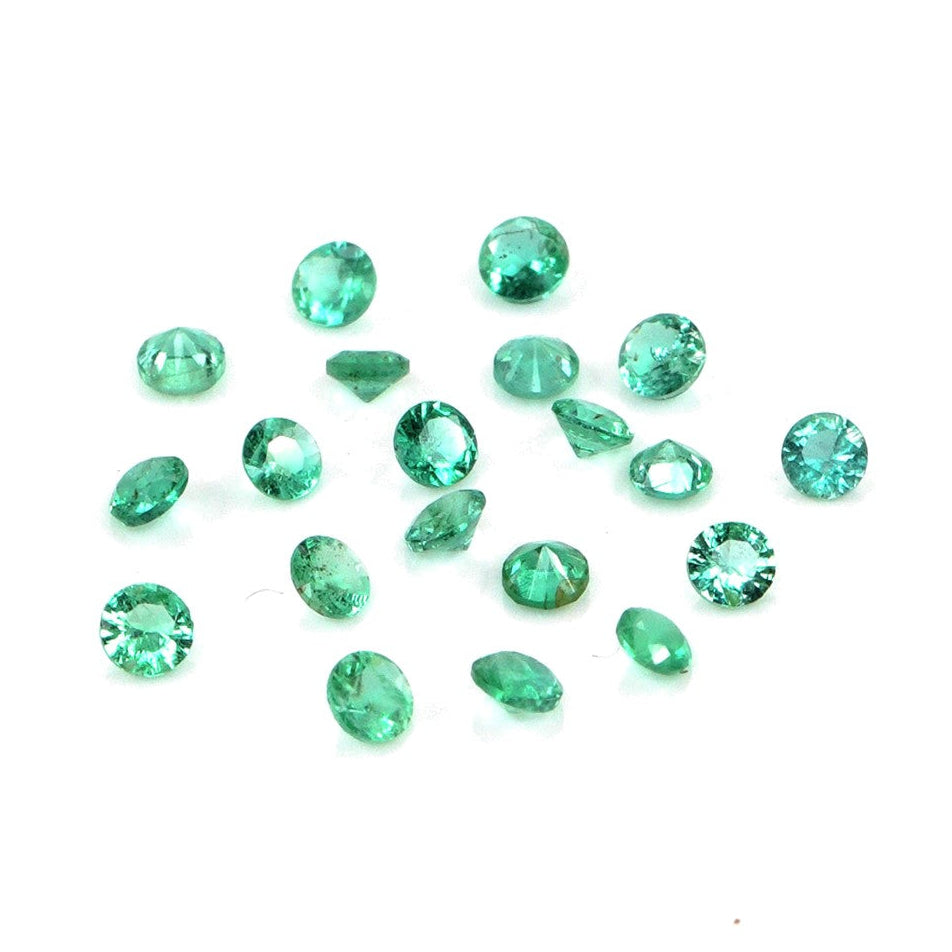 Natural Zambian Emerald Calibrated Rounds | 2mm & 2.5mm