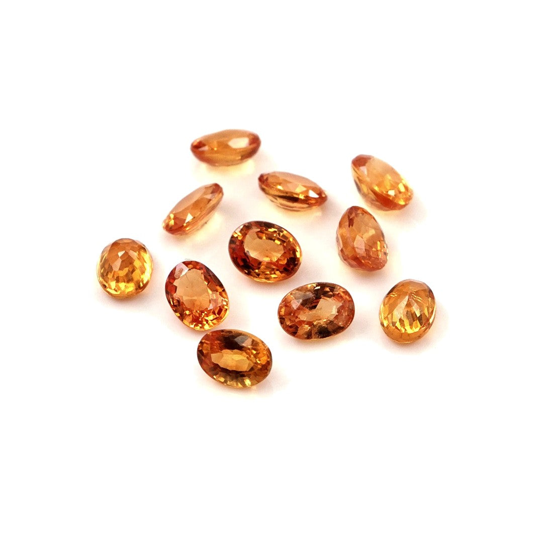 Natural Untreated Orange Sapphire Calibrated Ovals | 3x4mm & 4x5mm