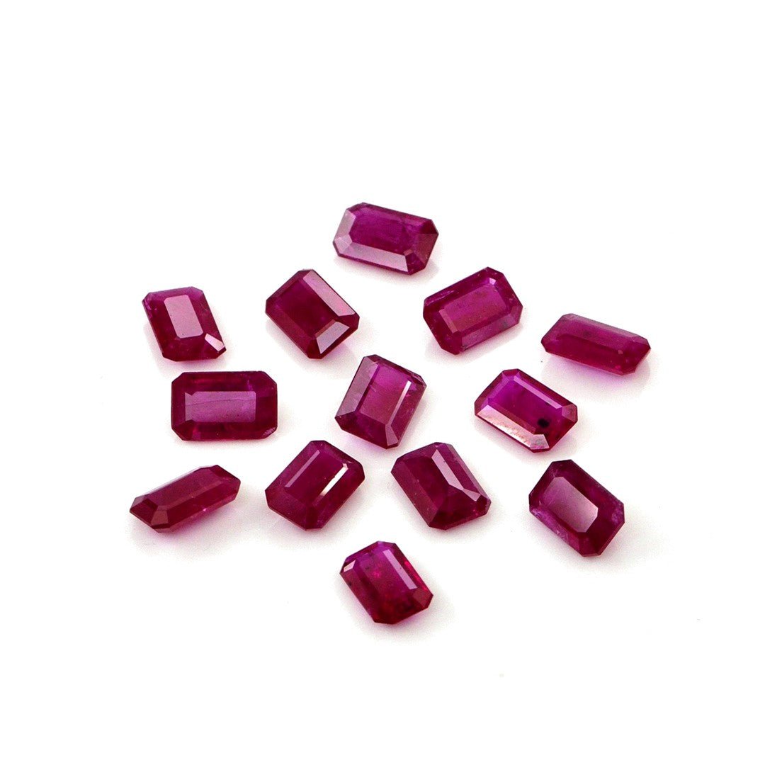 Natural Untreated Mozambique Ruby Calibrated Octagons | 3x5mm & 4x6mm