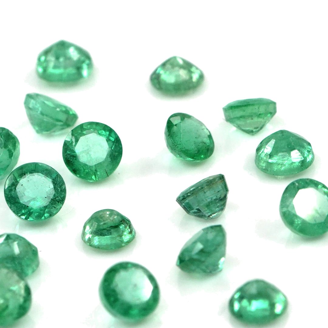 Natural Zambian Emerald Calibrated Rounds | 3mm & 3.5mm