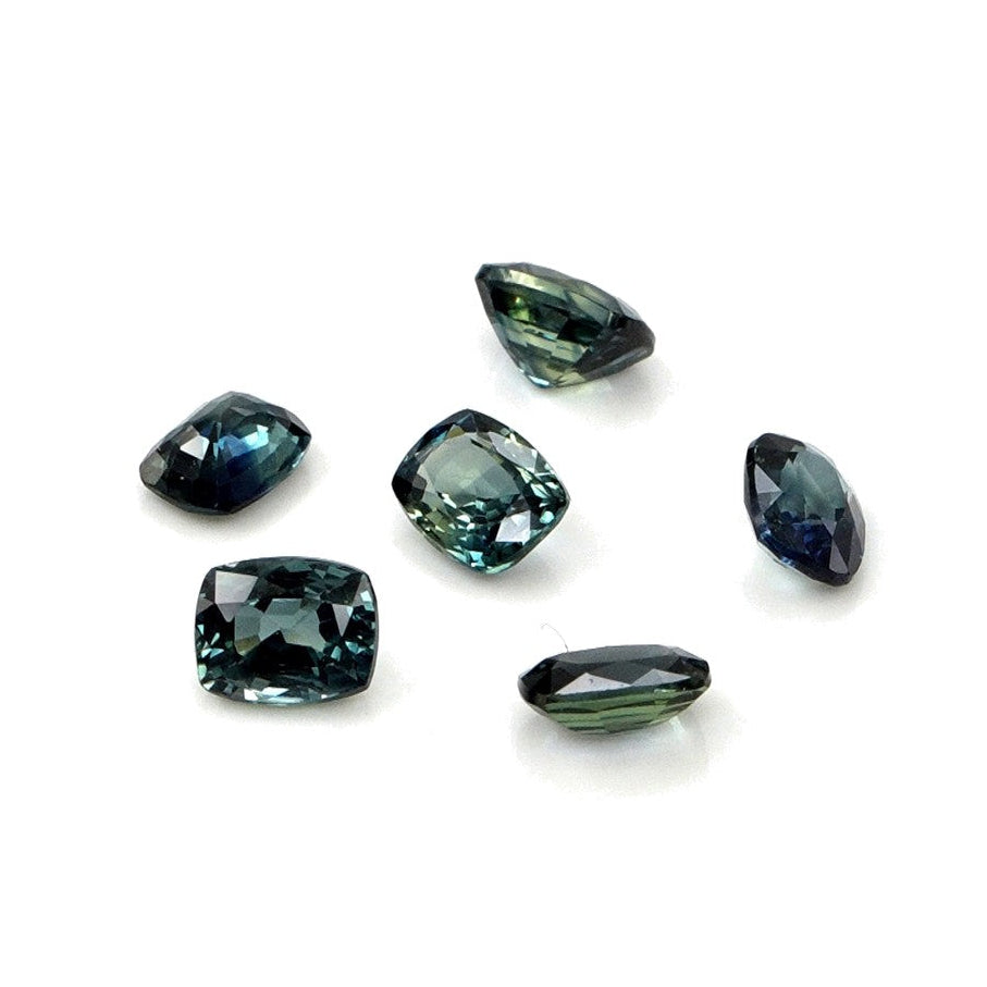 Natural Untreated Australian Teal Sapphire Calibrated Long Cushion | 3x4mm & 4x5mm