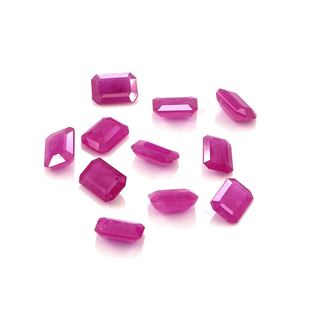 Natural Untreated Mozambique Ruby Calibrated Octagons | 5x7mm & 6x8mm