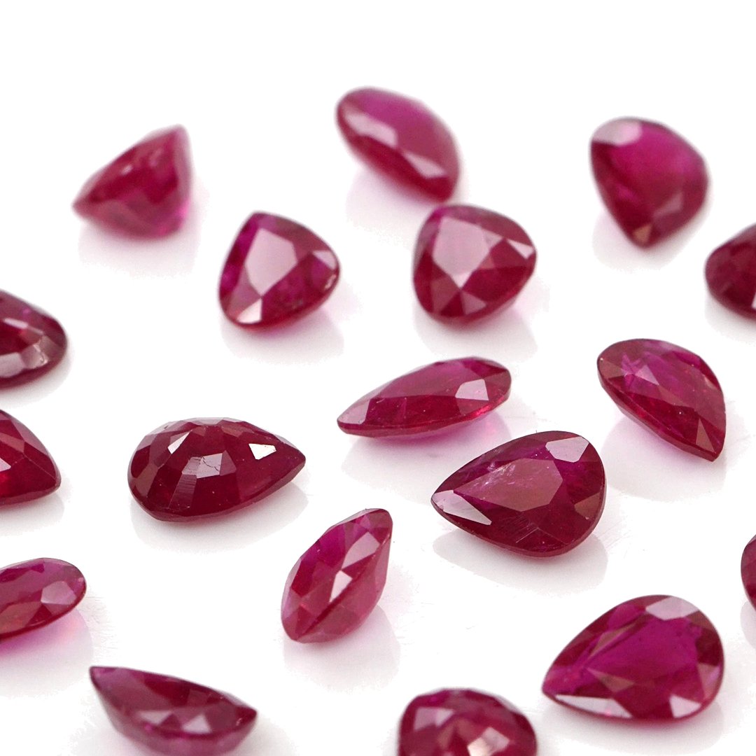 Natural Untreated Mozambique Ruby Calibrated Pears | 3x4mm & 4x5mm