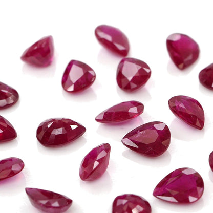 Natural Untreated Mozambique Ruby Calibrated Pears | 3x4mm & 4x5mm