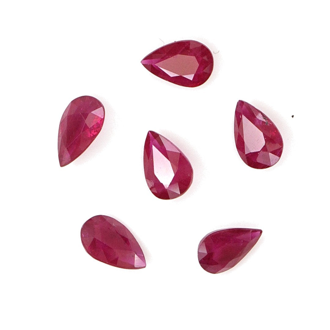 Natural Untreated Burma Ruby Calibrated Pears | 3x5mm & 4x6mm