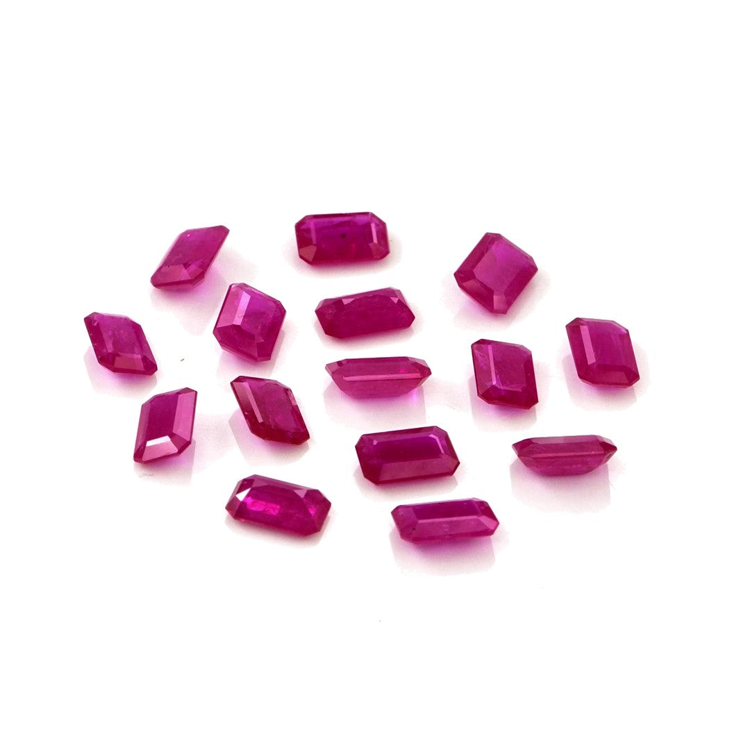 Natural Untreated Mozambique Ruby Calibrated Octagons | 3x5mm & 4x6mm