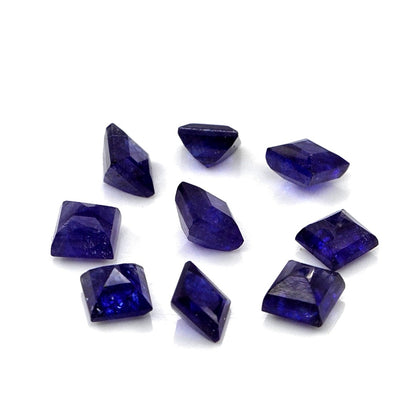 Natural Bangkok Blue Sapphire Calibrated Squares | 4mm & 4.5mm