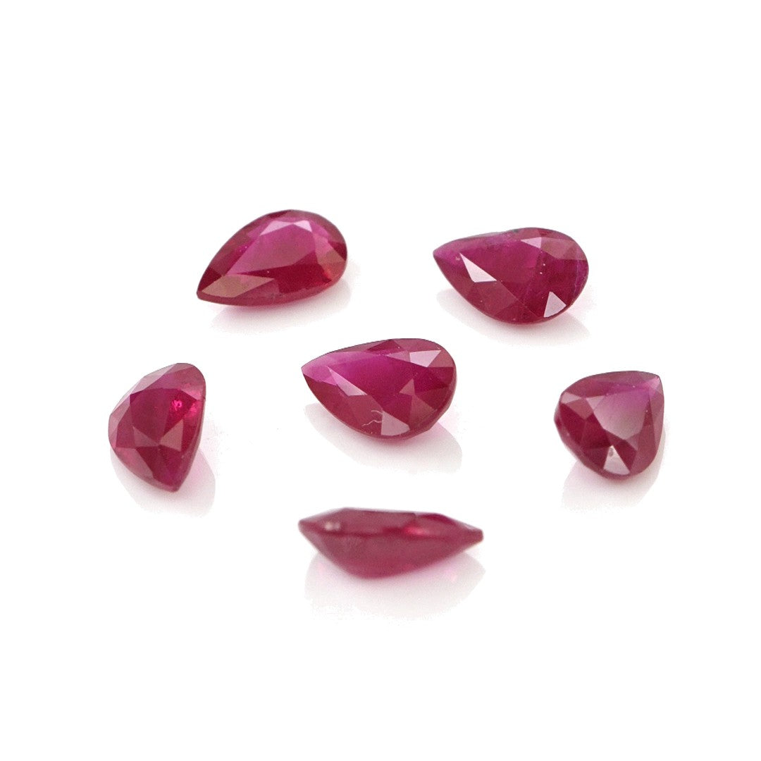 Natural Untreated Burma Ruby Calibrated Pears | 3x5mm & 4x6mm
