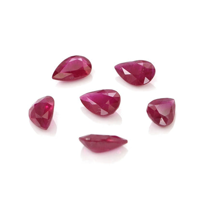 Natural Untreated Burma Ruby Calibrated Pears | 3x5mm & 4x6mm