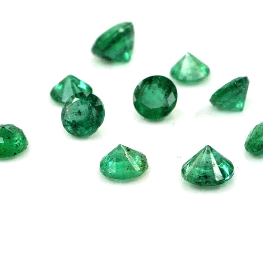 Natural Zambian Emerald Calibrated Rounds | 5mm & 6mm