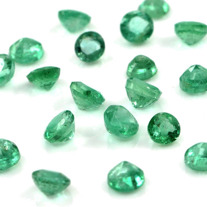 Natural Zambian Emerald Calibrated Rounds | 3mm & 3.5mm