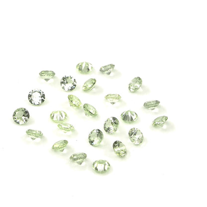 Natural Untreated Green Sapphire Calibrated Rounds | 2mm & 2.5mm