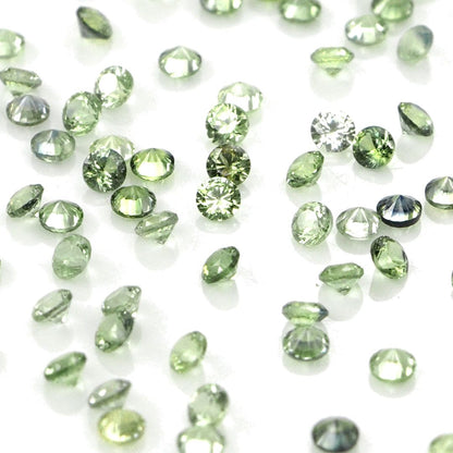 Natural Untreated Green Sapphire Calibrated Rounds | 1mm & 1.5mm