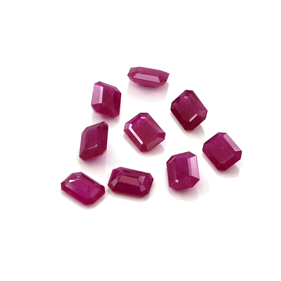 Natural Untreated Mozambique Ruby Calibrated Octagons | 5x7mm & 6x8mm