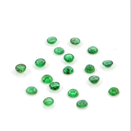 Natural Zambian Emerald Calibrated Cabochon Rounds | 2mm & 2.5mm
